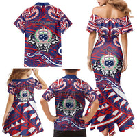 Personalised Samoa Gym Family Matching Mermaid Dress and Hawaiian Shirt Muscle Samoan Tribal Waves DT05 - Polynesian Pride