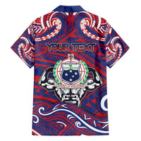 Personalised Samoa Gym Family Matching Off The Shoulder Long Sleeve Dress and Hawaiian Shirt Muscle Samoan Tribal Waves DT05 - Polynesian Pride