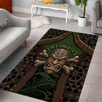 Hawaii Tiki Pirates Area Rug Kakau Pattern Polynesian Style