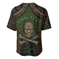Personalised Hawaii Tiki Pirates Baseball Jersey Kakau Pattern Polynesian Style