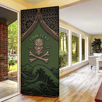 Personalised Hawaii Tiki Pirates Door Cover Kakau Pattern Polynesian Style