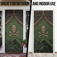 Personalised Hawaii Tiki Pirates Door Cover Kakau Pattern Polynesian Style