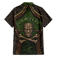 Personalised Hawaii Tiki Pirates Family Matching Tank Maxi Dress and Hawaiian Shirt Kakau Pattern Polynesian Style