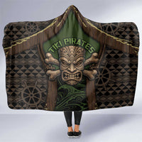 Hawaii Tiki Pirates Hooded Blanket Kakau Pattern Polynesian Style