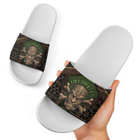 Hawaii Tiki Pirates Slide Sandals Kakau Pattern Polynesian Style