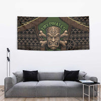 Hawaii Tiki Pirates Tapestry Kakau Pattern Polynesian Style