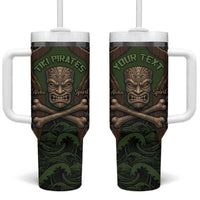 Personalised Hawaii Tiki Pirates Tumbler With Handle Kakau Pattern Polynesian Style
