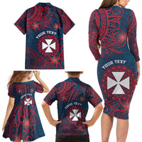 Personalised Wallis And Futuna Family Matching Long Sleeve Bodycon Dress and Hawaiian Shirt Hibiscus Polynesian Tribal Pattern DT05 - Polynesian Pride
