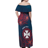 Personalised Wallis And Futuna Family Matching Off Shoulder Maxi Dress and Hawaiian Shirt Hibiscus Polynesian Tribal Pattern DT05 - Polynesian Pride