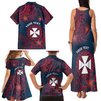 Personalised Wallis And Futuna Family Matching Tank Maxi Dress and Hawaiian Shirt Hibiscus Polynesian Tribal Pattern DT05 - Polynesian Pride