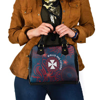 Wallis And Futuna Shoulder Handbag Hibiscus Polynesian Tribal Pattern