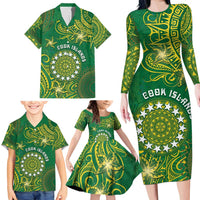 Personalised Cook Islands Family Matching Long Sleeve Bodycon Dress and Hawaiian Shirt Hibiscus Polynesian Tribal Pattern DT05 - Polynesian Pride
