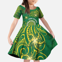 Personalised Cook Islands Family Matching Puletasi and Hawaiian Shirt Hibiscus Polynesian Tribal Pattern