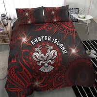 Easter Island Bedding Set Hibiscus Polynesian Tribal Pattern