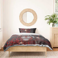 Easter Island Bedding Set Hibiscus Polynesian Tribal Pattern