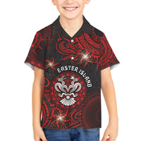 Personalised Easter Island Family Matching Off The Shoulder Long Sleeve Dress and Hawaiian Shirt Hibiscus Polynesian Tribal Pattern