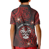 Personalised Easter Island Kid Polo Shirt Hibiscus Polynesian Tribal Pattern