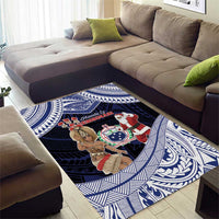 Samoa Christmas Area Rug Samoan Siva Dance With Santa - Polynesian Pride