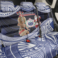 Samoa Christmas Back Car Seat Cover Samoan Siva Dance With Santa - Polynesian Pride