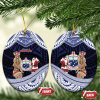 Samoa Christmas Ceramic Ornament Samoan Siva Dance With Santa - Polynesian Pride