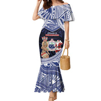 Samoa Christmas Family Matching Mermaid Dress and Hawaiian Shirt Samoan Siva Dance With Santa - Polynesian Pride