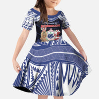 Samoa Christmas Family Matching Off The Shoulder Long Sleeve Dress and Hawaiian Shirt Samoan Siva Dance With Santa - Polynesian Pride