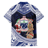 Samoa Christmas Family Matching Summer Maxi Dress and Hawaiian Shirt Samoan Siva Dance With Santa - Polynesian Pride