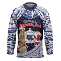 Samoa Christmas Hockey Jersey Samoan Siva Dance With Santa - Polynesian Pride
