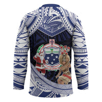 Samoa Christmas Hockey Jersey Samoan Siva Dance With Santa - Polynesian Pride