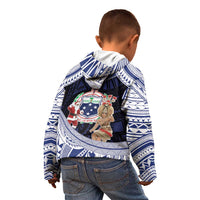 Samoa Christmas Kid Hoodie Samoan Siva Dance With Santa - Polynesian Pride