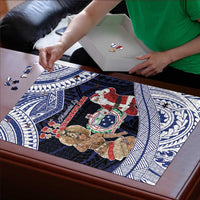 Samoa Christmas Puzzle Samoan Siva Dance With Santa - Polynesian Pride