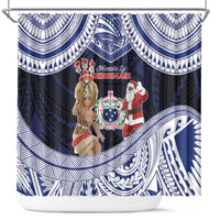 Samoa Christmas Shower Curtain Samoan Siva Dance With Santa - Polynesian Pride