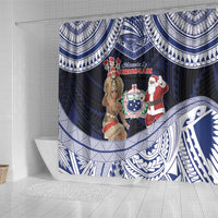 Samoa Christmas Shower Curtain Samoan Siva Dance With Santa - Polynesian Pride