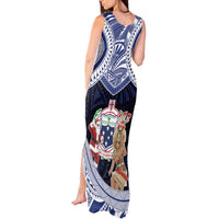 Samoa Christmas Tank Maxi Dress Samoan Siva Dance With Santa - Polynesian Pride