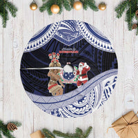 Samoa Christmas Tree Skirt Samoan Siva Dance With Santa - Polynesian Pride