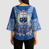 Toa Samoa Kimono Sleeve Blouse Samoan Warrior Spirit Rugby - Polynesian Pride