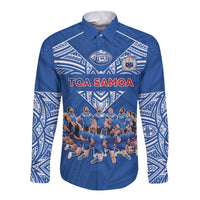Toa Samoa Long Sleeve Button Shirt Samoan Warrior Spirit Rugby - Polynesian Pride
