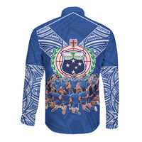 Toa Samoa Long Sleeve Button Shirt Samoan Warrior Spirit Rugby - Polynesian Pride