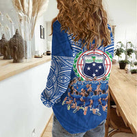 Toa Samoa Women Casual Shirt Samoan Warrior Spirit Rugby - Polynesian Pride