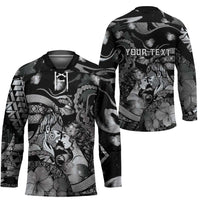 Personalised Maori Romantic Valentine Hockey Jersey The Hongi Kiss Black Galaxy