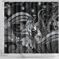Maori Romantic Valentine Shower Curtain The Hongi Kiss Black Galaxy