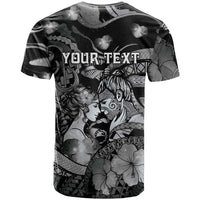 Personalised Maori Romantic Valentine T Shirt The Hongi Kiss Black Galaxy