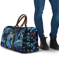 Maori Romantic Valentine Travel Bag The Hongi Kiss Blue Galaxy