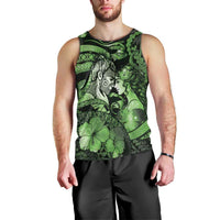 Personalised Maori Romantic Valentine Men Tank Top The Hongi Kiss Green Galaxy