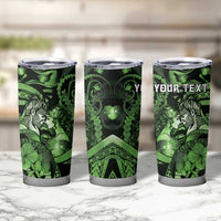Personalised Maori Romantic Valentine Tumbler Cup The Hongi Kiss Green Galaxy