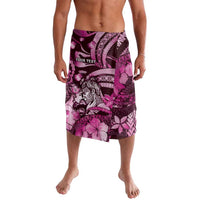 Personalised Maori Romantic Valentine Lavalava The Hongi Kiss Pink Galaxy