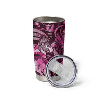 Personalised Maori Romantic Valentine Tumbler Cup The Hongi Kiss Pink Galaxy