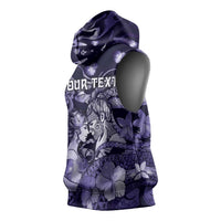Personalised Maori Romantic Valentine Sleeveless Hoodie The Hongi Kiss Purple Galaxy DT05 - Polynesian Pride