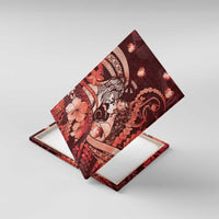 Maori Romantic Valentine Canvas Wall Art The Hongi Kiss Red Galaxy