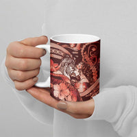 Personalised Maori Romantic Valentine Ceramic Mug The Hongi Kiss Red Galaxy
